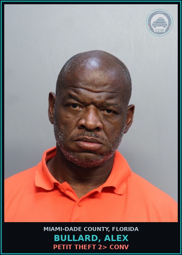 Booking mugshot of BULLARD, ALEX in Miami-Dade County