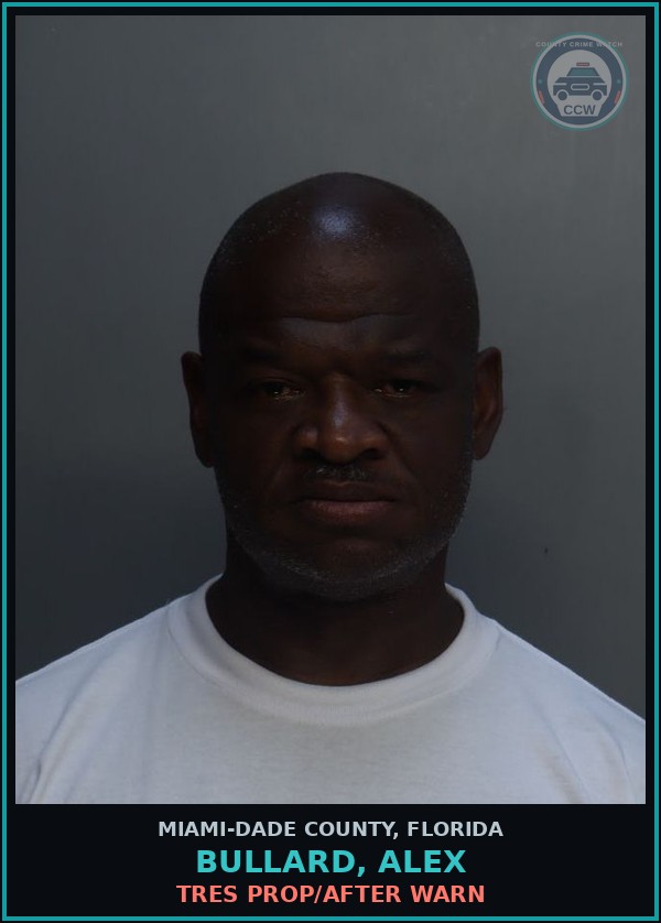 Booking mugshot of BULLARD, ALEX in Miami-Dade County