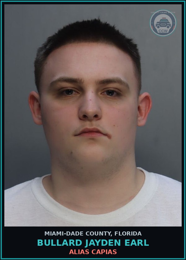 Booking mugshot of BULLARD JAYDEN  EARL in Miami-Dade County
