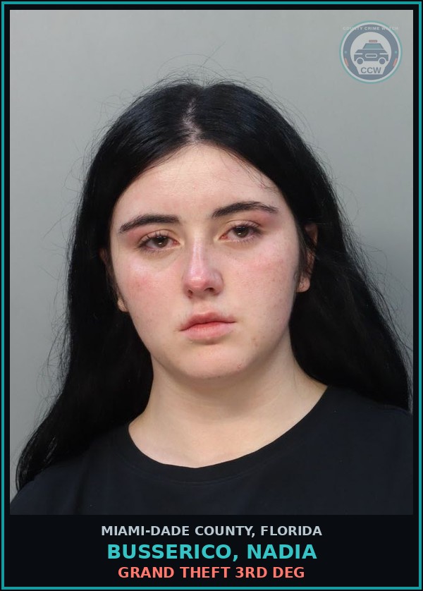 Booking mugshot of BUSSERICO, NADIA in Miami-Dade County