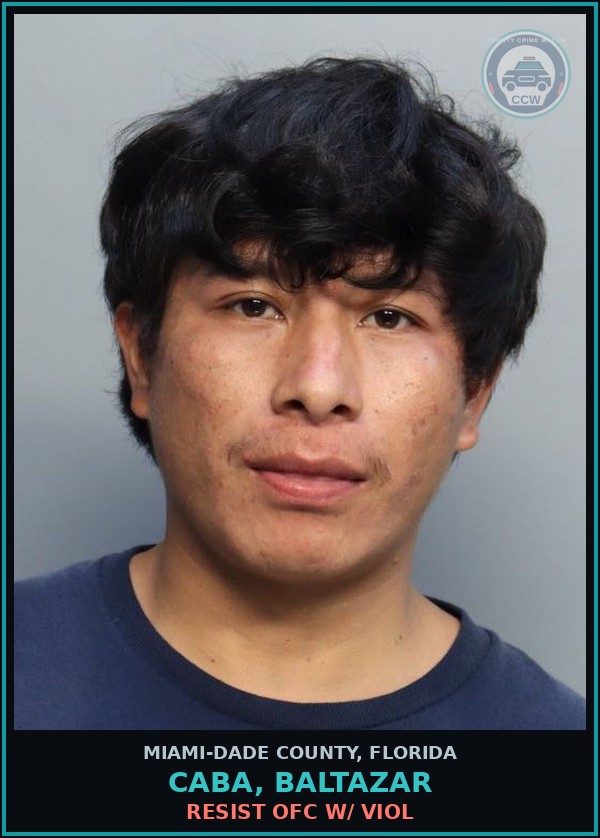 Booking mugshot of CABA, BALTAZAR in Miami-Dade County