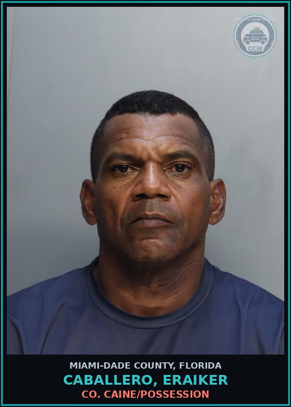 Booking mugshot of CABALLERO, ERAIKER in Miami-Dade County