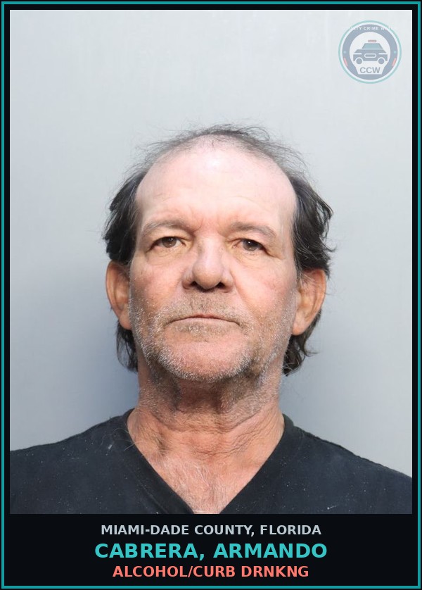 Booking mugshot of CABRERA, ARMANDO in Miami-Dade County