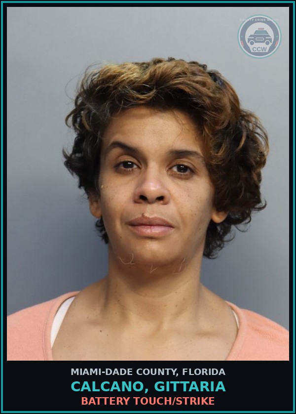 Booking mugshot of CALCANO, GITTARIA in Miami-Dade County