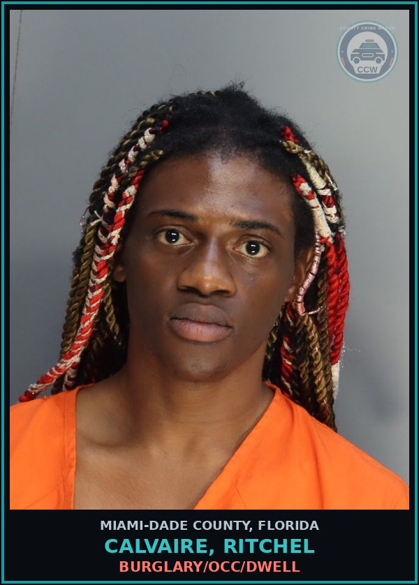Booking mugshot of CALVAIRE, RITCHEL in Miami-Dade County