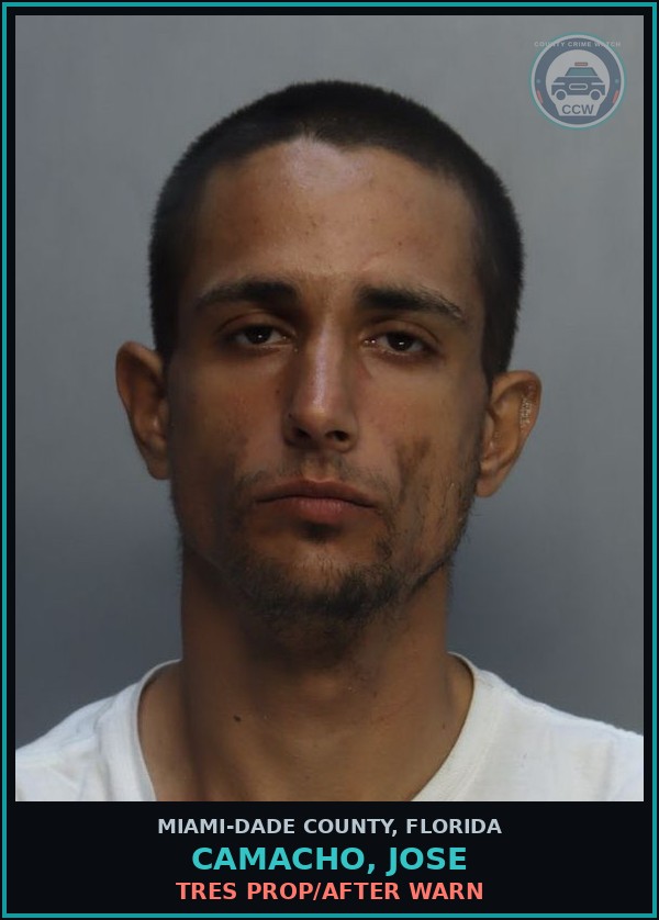 Booking mugshot of CAMACHO, JOSE in Miami-Dade County