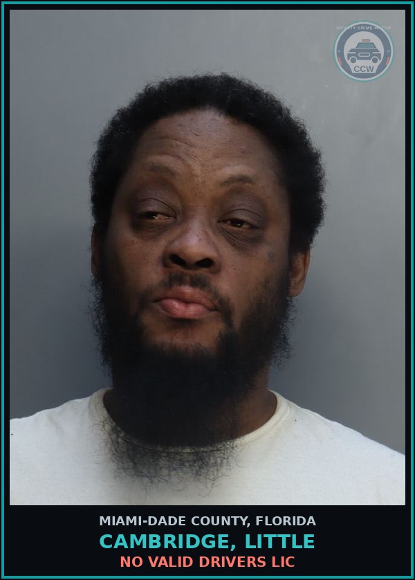 Booking mugshot of CAMBRIDGE, LITTLE in Miami-Dade County