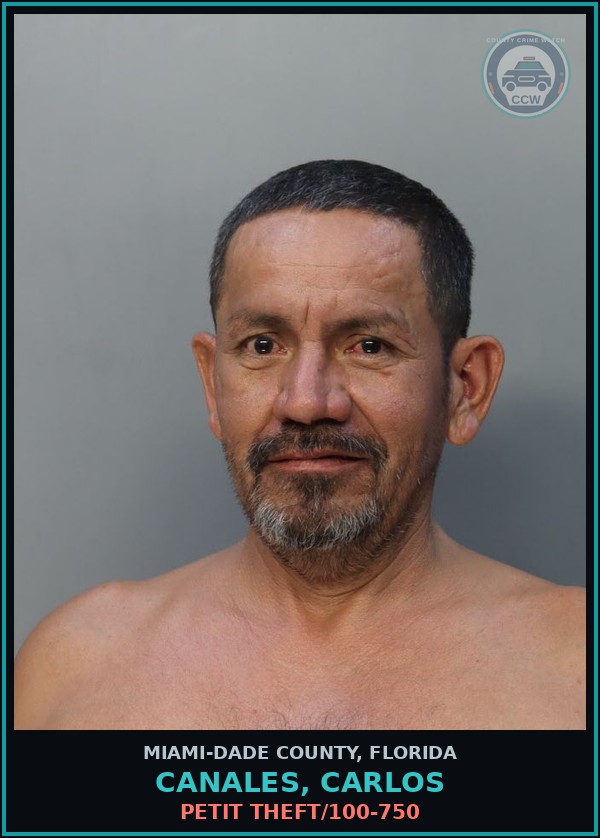 Booking mugshot of CANALES, CARLOS in Miami-Dade County