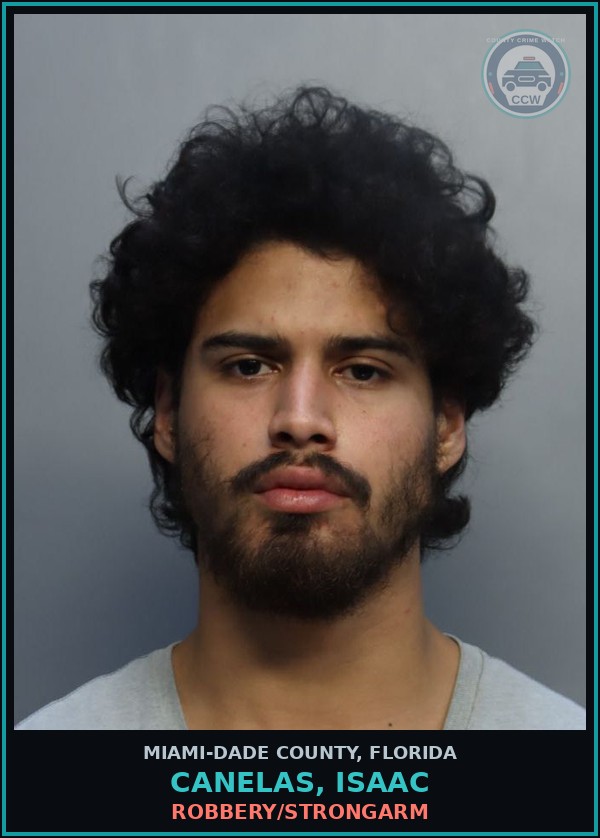 Booking mugshot of CANELAS, ISAAC in Miami-Dade County