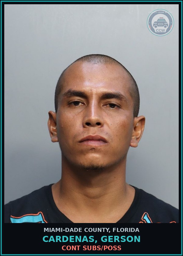 Booking mugshot of CARDENAS, GERSON in Miami-Dade County