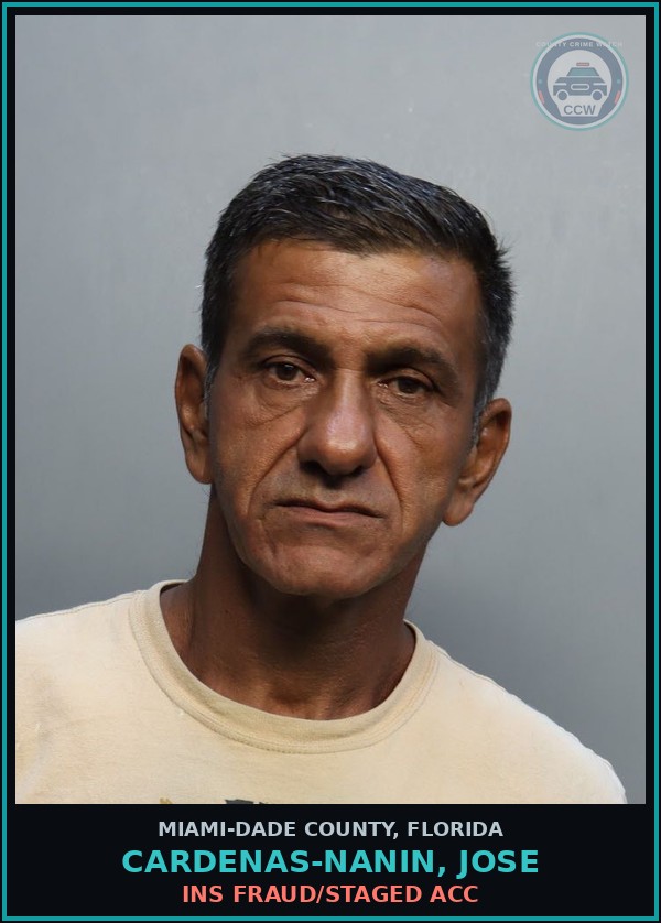 Booking mugshot of CARDENAS-NANIN, JOSE in Miami-Dade County
