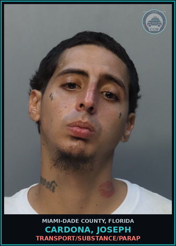 Booking mugshot of CARDONA, JOSEPH in Miami-Dade County