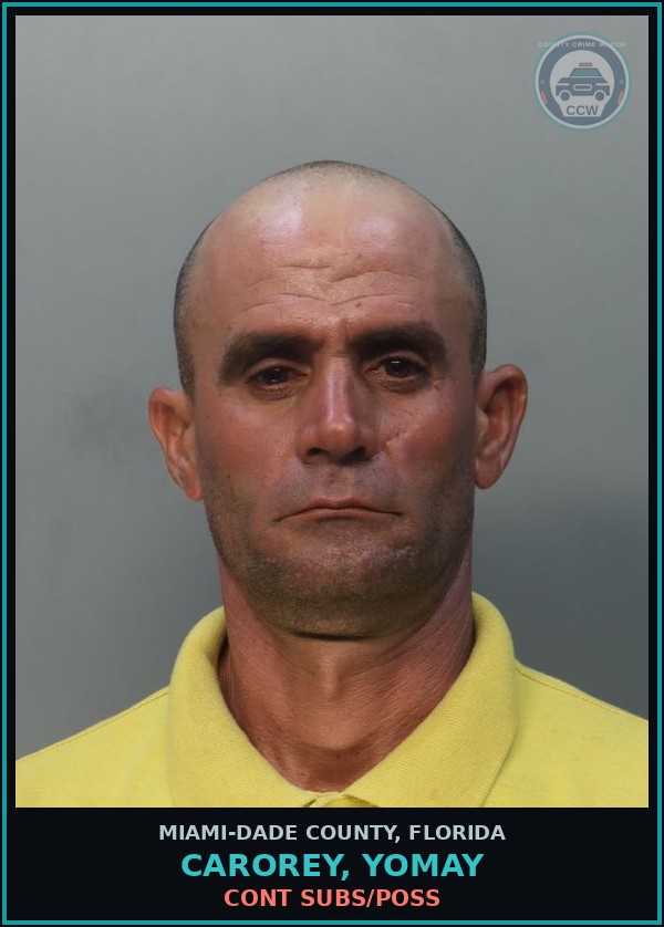 Booking mugshot of CAROREY, YOMAY in Miami-Dade County
