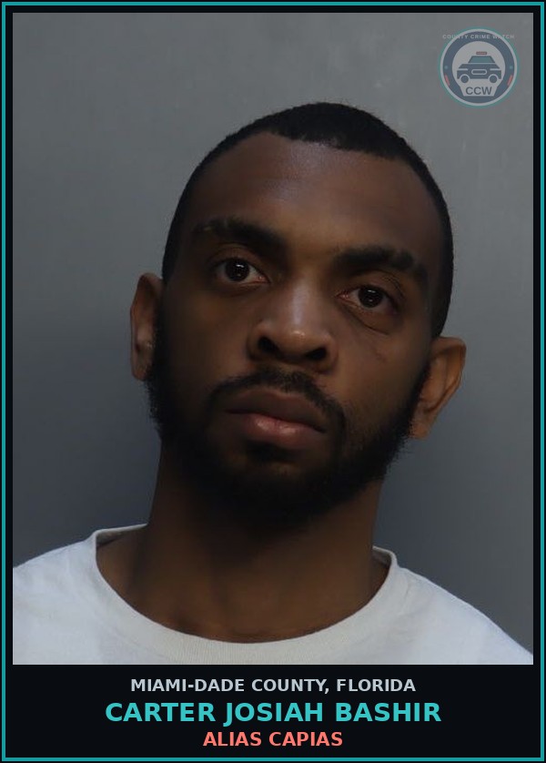 Booking mugshot of CARTER JOSIAH  BASHIR in Miami-Dade County