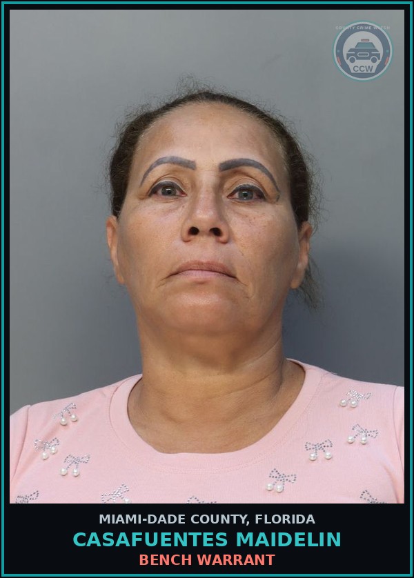 Booking mugshot of CASAFUENTES MAIDELIN in Miami-Dade County