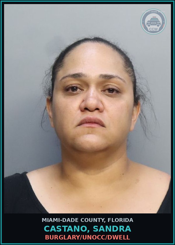 Booking mugshot of CASTANO, SANDRA in Miami-Dade County