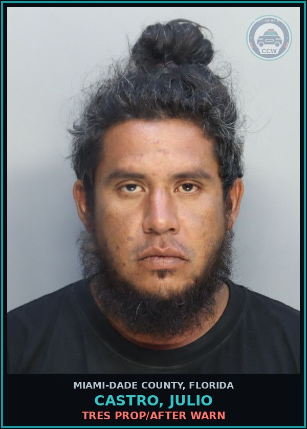 Booking mugshot of CASTRO, JULIO in Miami-Dade County