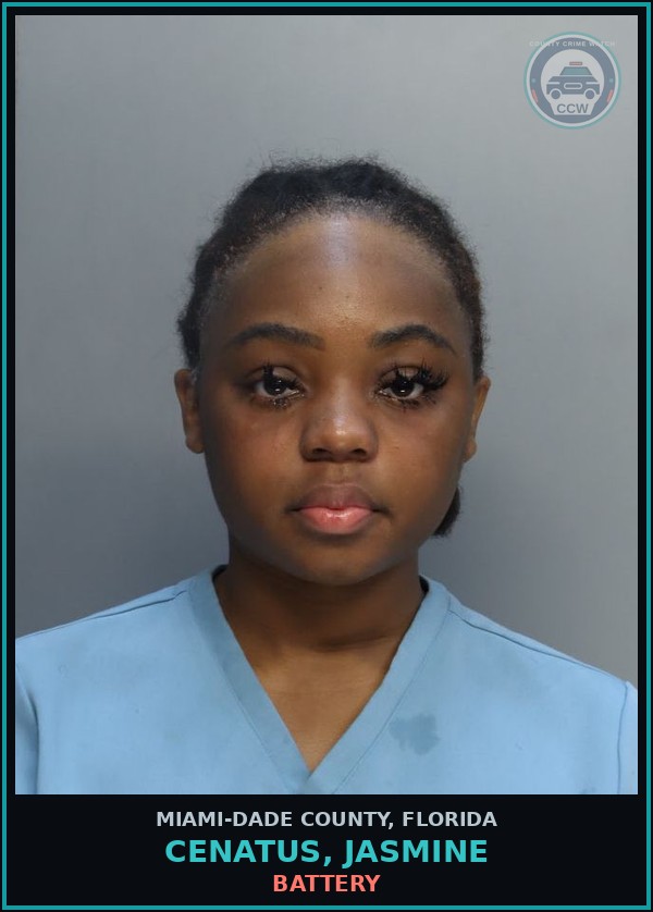 Booking mugshot of CENATUS, JASMINE in Miami-Dade County