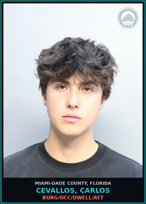 Booking mugshot of CEVALLOS, CARLOS in Miami-Dade County