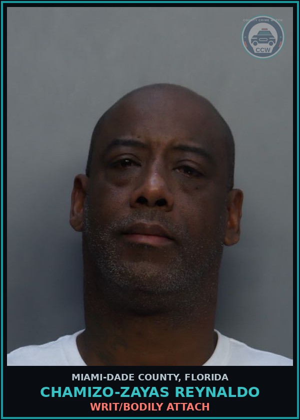 Booking mugshot of CHAMIZO-ZAYAS REYNALDO in Miami-Dade County