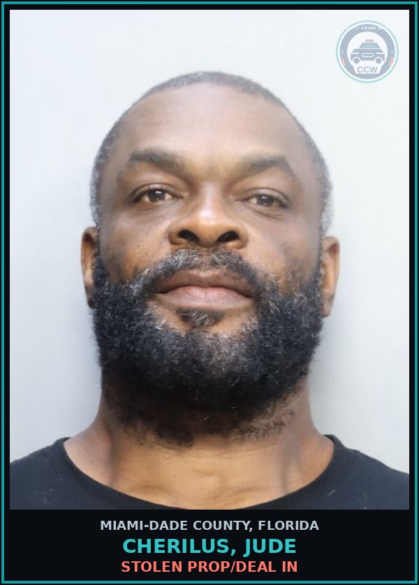 Booking mugshot of CHERILUS, JUDE in Miami-Dade County