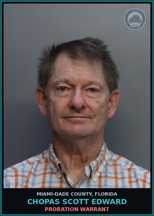 Booking mugshot of CHOPAS SCOTT  EDWARD in Miami-Dade County