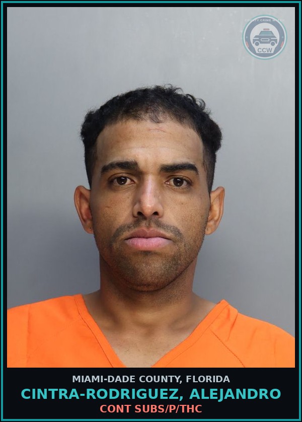 Booking mugshot of CINTRA-RODRIGUEZ, ALEJANDRO in Miami-Dade County