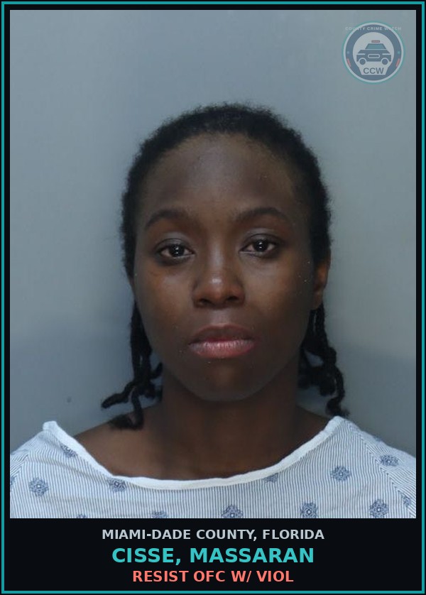 Booking mugshot of CISSE, MASSARAN in Miami-Dade County