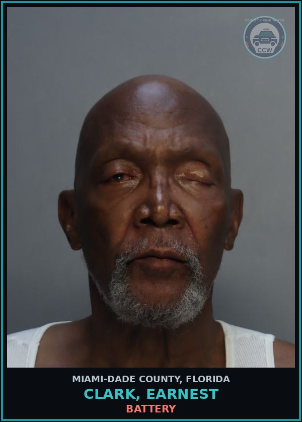 Booking mugshot of CLARK, EARNEST in Miami-Dade County