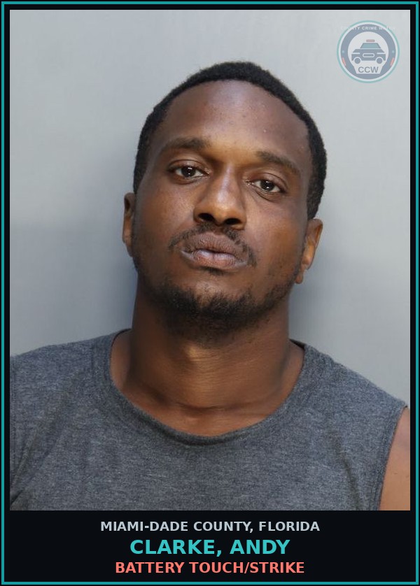 Booking mugshot of CLARKE, ANDY in Miami-Dade County