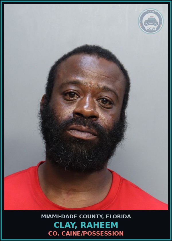 Booking mugshot of CLAY, RAHEEM in Miami-Dade County