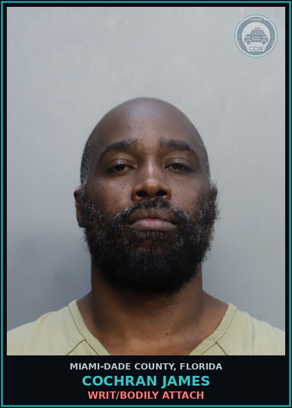 Booking mugshot of COCHRAN JAMES in Miami-Dade County