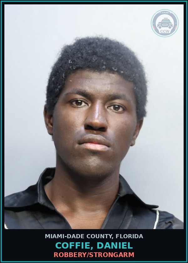Booking mugshot of COFFIE, DANIEL in Miami-Dade County