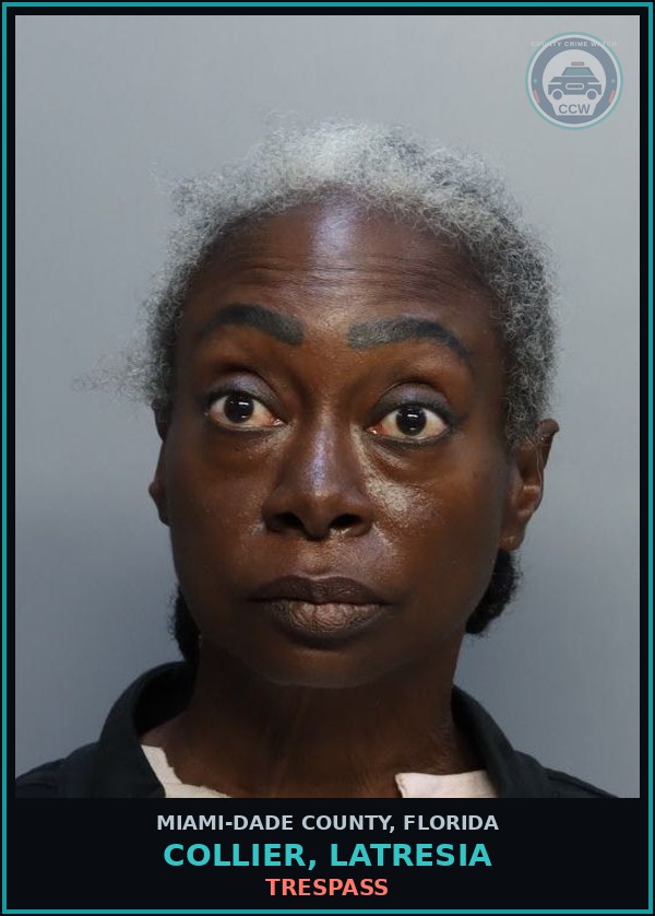 Booking mugshot of COLLIER, LATRESIA in Miami-Dade County
