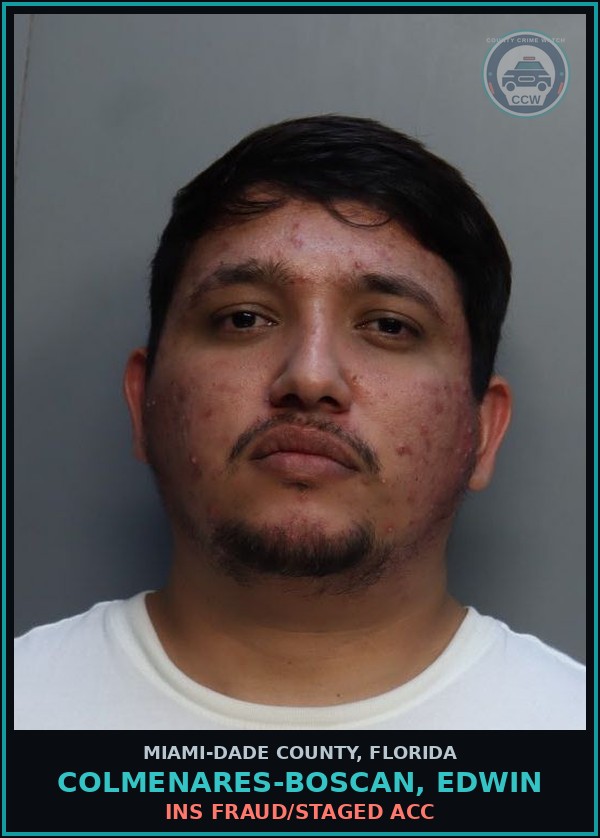 Booking mugshot of COLMENARES-BOSCAN, EDWIN in Miami-Dade County