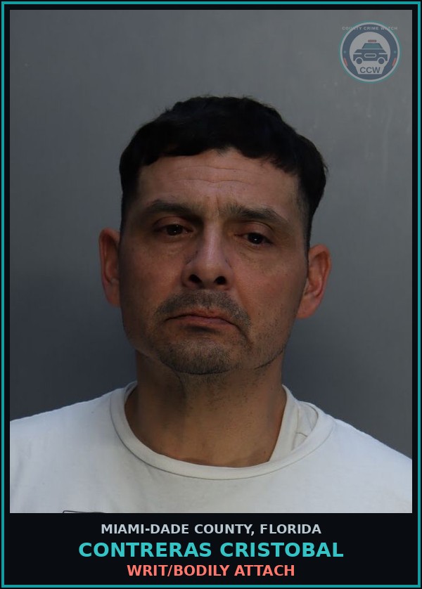 Booking mugshot of CONTRERAS CRISTOBAL in Miami-Dade County