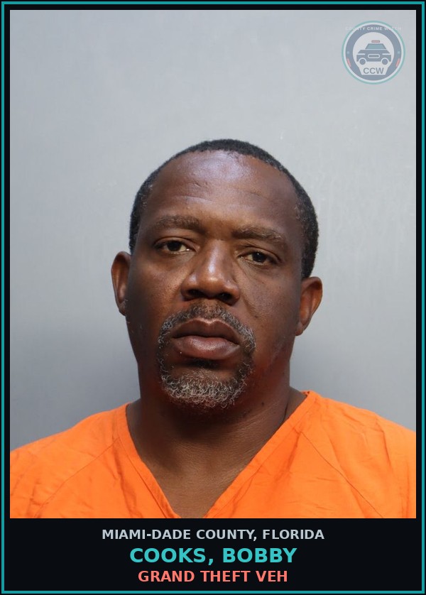 Booking mugshot of COOKS, BOBBY in Miami-Dade County