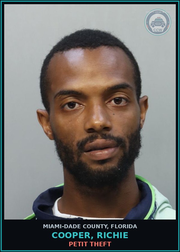 Booking mugshot of COOPER, RICHIE in Miami-Dade County