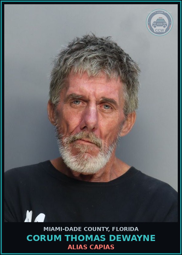 Booking mugshot of CORUM THOMAS  DEWAYNE in Miami-Dade County