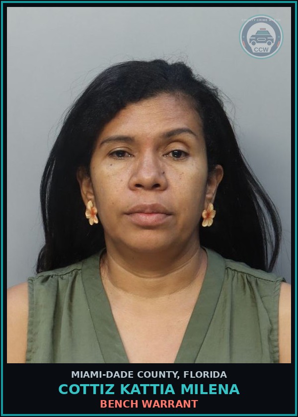Booking mugshot of COTTIZ KATTIA  MILENA in Miami-Dade County