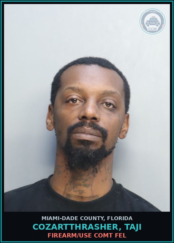 Booking mugshot of COZARTTHRASHER, TAJI in Miami-Dade County