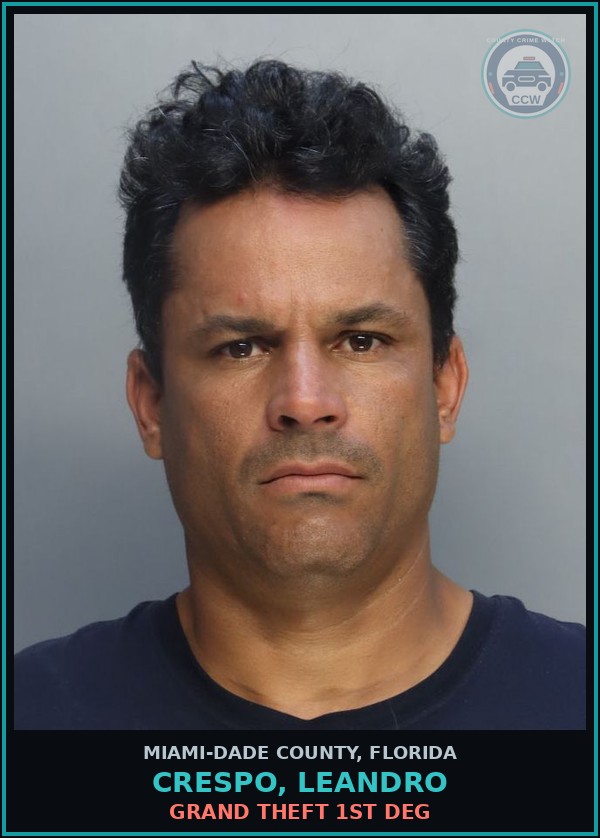 Booking mugshot of CRESPO, LEANDRO in Miami-Dade County