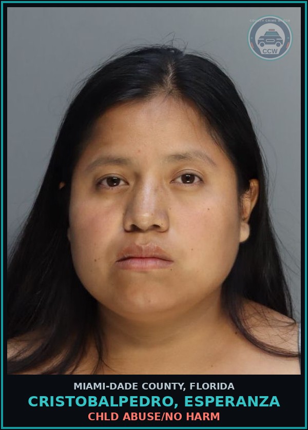 Booking mugshot of CRISTOBALPEDRO, ESPERANZA in Miami-Dade County