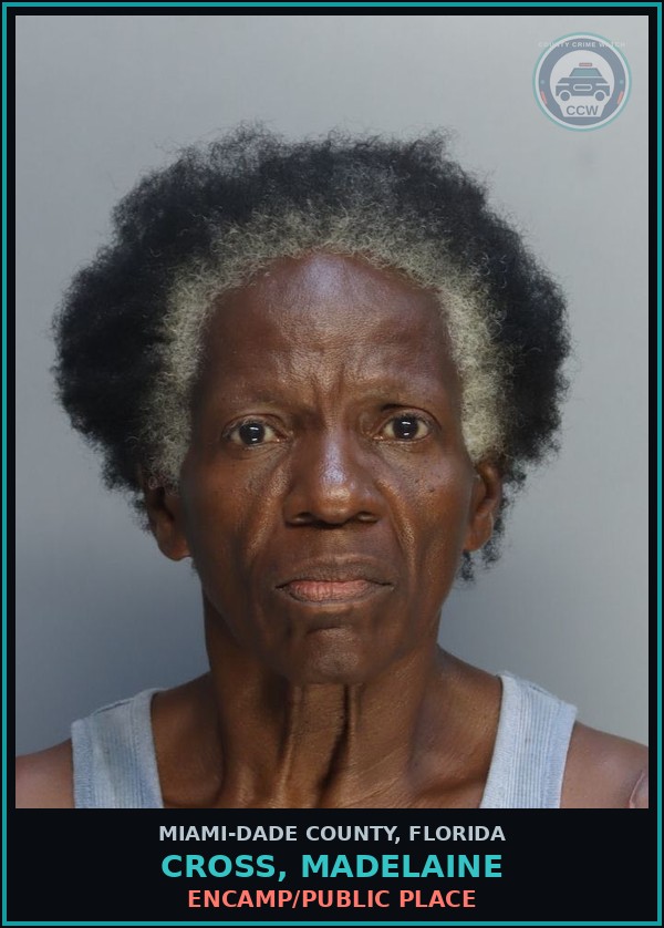 Booking mugshot of CROSS, MADELAINE in Miami-Dade County