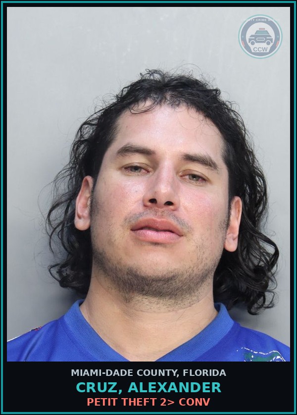 Booking mugshot of CRUZ, ALEXANDER in Miami-Dade County