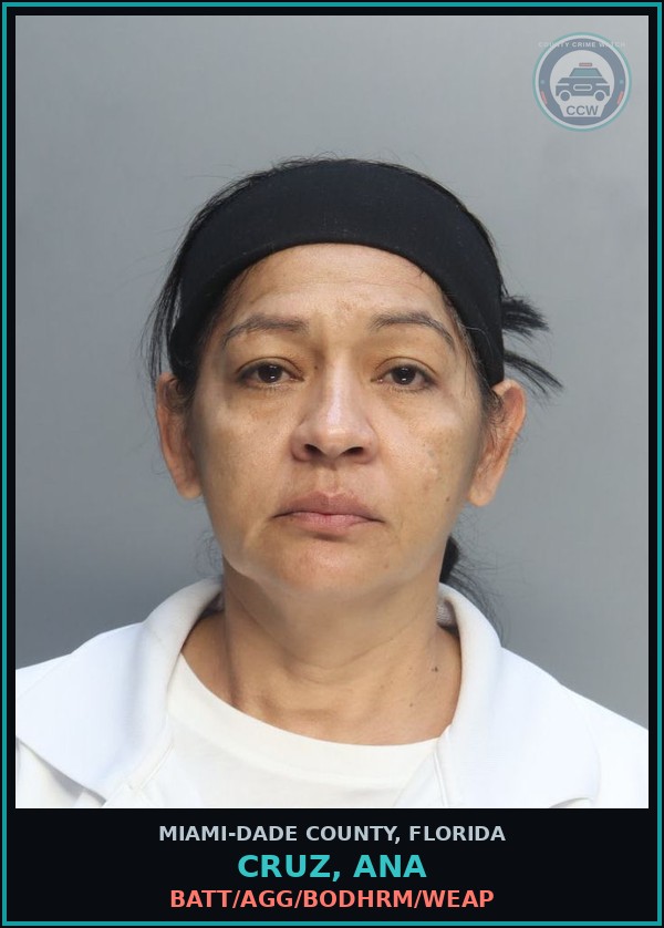 Booking mugshot of CRUZ, ANA in Miami-Dade County