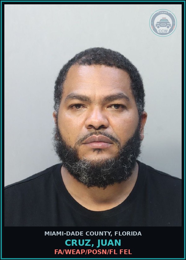Booking mugshot of CRUZ, JUAN in Miami-Dade County