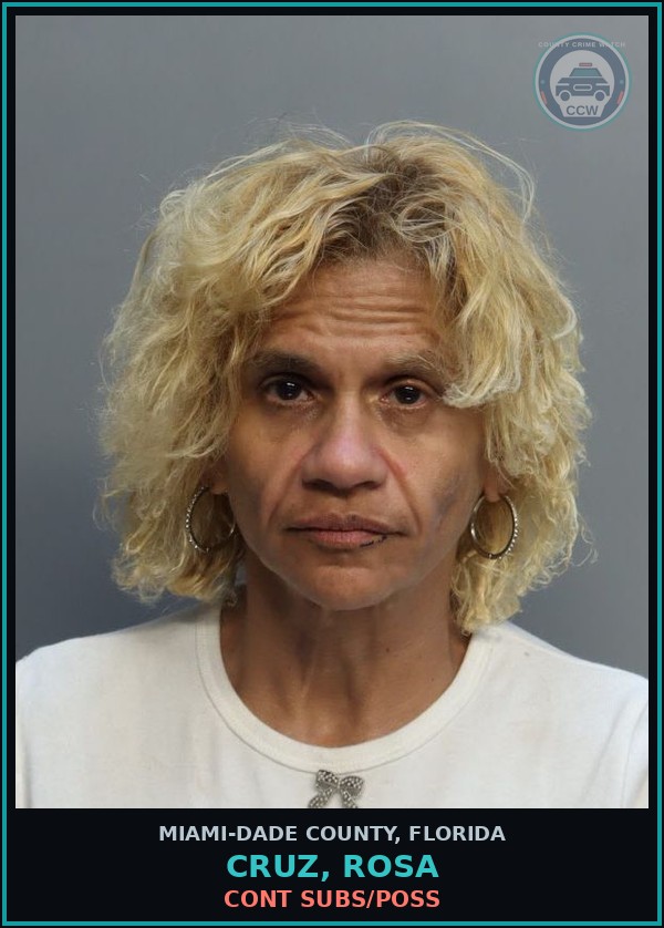 Booking mugshot of CRUZ, ROSA in Miami-Dade County