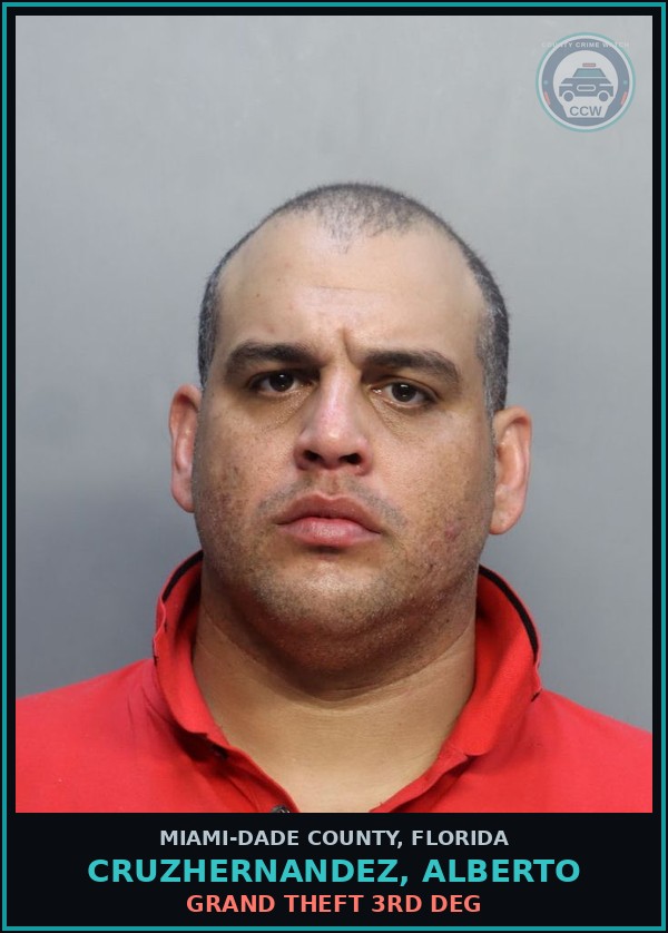Booking mugshot of CRUZHERNANDEZ, ALBERTO in Miami-Dade County