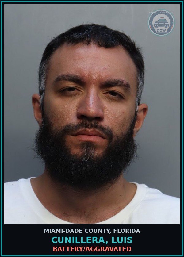 Booking mugshot of CUNILLERA, LUIS in Miami-Dade County